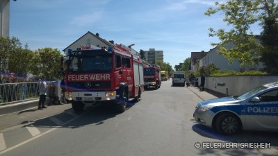 Von der Freiwilligen Feuerwehr Pfungstadt stand ein weiterer Löschzug in Bereitschaft.
