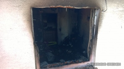 Das Zimmer in dem der Brand ausgebrochen war, ist vollständig ausgebrannt.