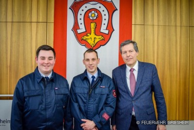 Benjamin Schwärzel und Felix Merker sind als Leitung der Jugendfeuerwehr ernannt worden.